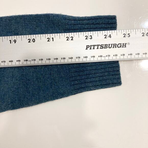 NWOT The House Of Bruar Munrospun Sweater Women US XL Lambswool V Blue Long-Slev - Picture 8 of 9
